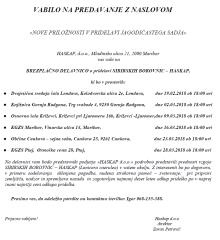 Vabilo na predavanje "Nove priložnosti v pridelavi jagodičastega sadja"